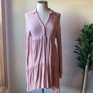 Long sleeve, v neck dress